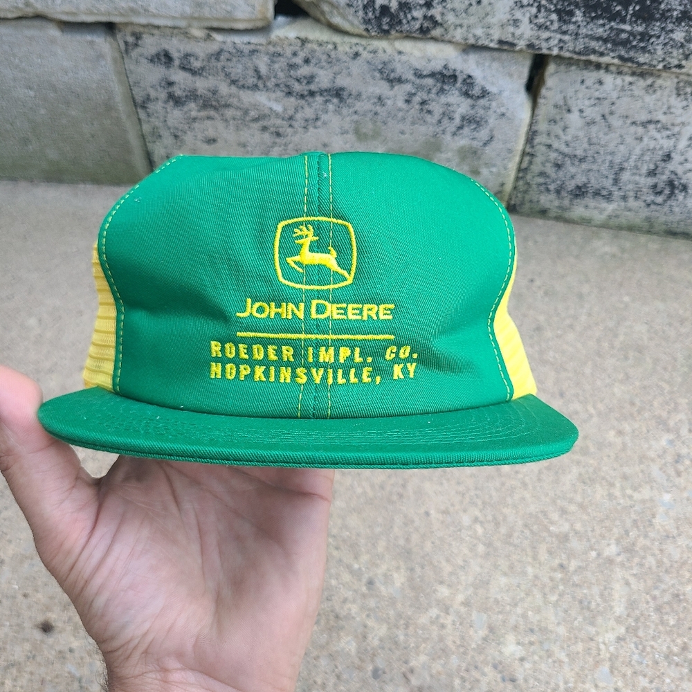 vintage John Deere Green and Yellow Trucker Hat - Picture 1 of 3